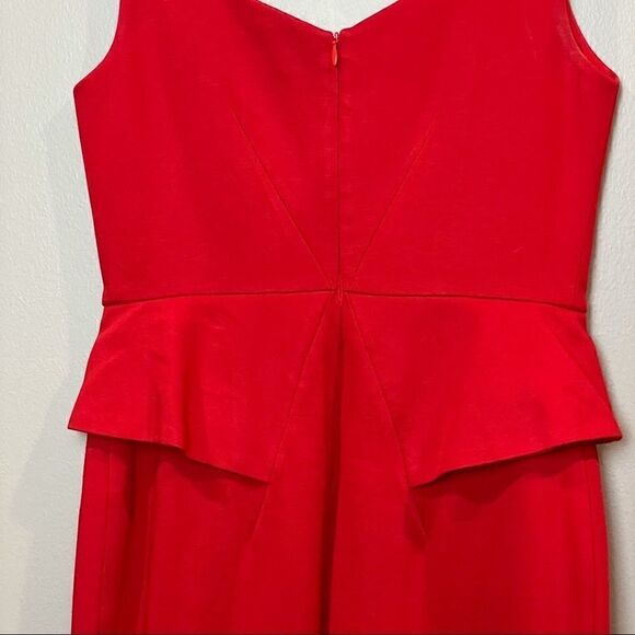 Trina Turk Carmichael Ponte Peplum Style Tank Dress in Cherry - Picture 4 of 9